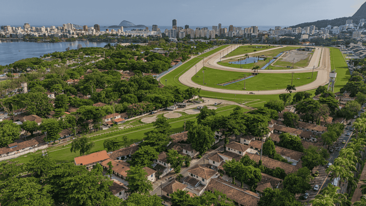 Aerial view of the Jockey Club at Gรกvea, Rio de Janeiro