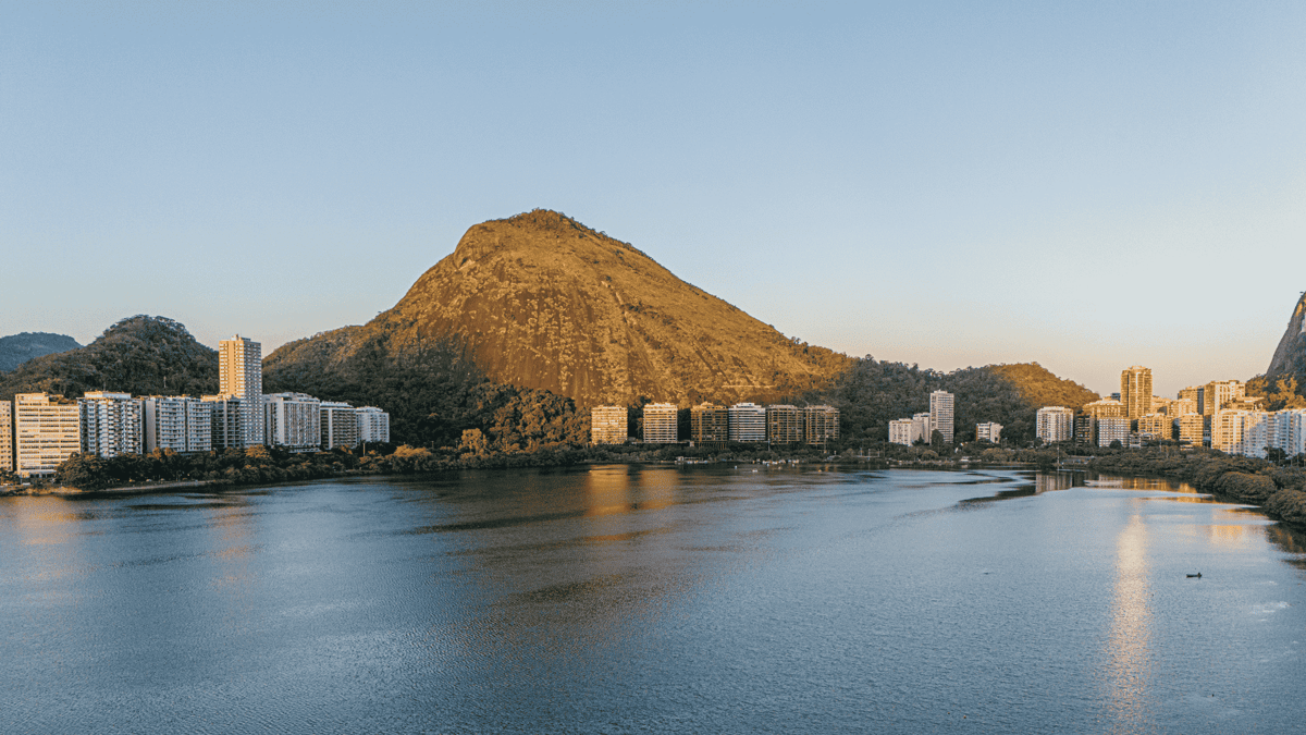 Aerial view of Lagoa Rodrigo de Freitas, in Rio de Janeiro