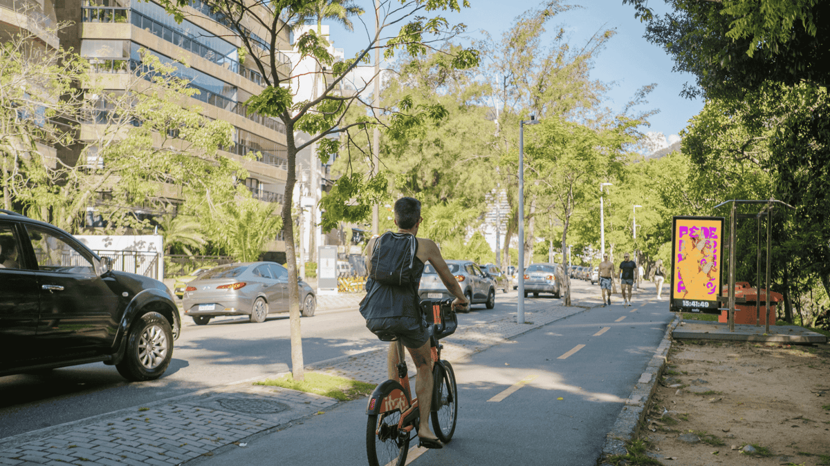 Bike lane around Lagoa Rodrigo de Freitas near Jardim Botanico