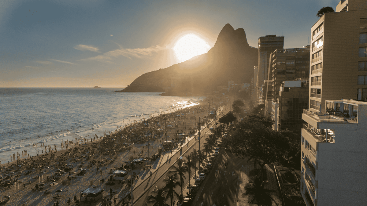 Sunset at Leblon Beach, in Rio de Janeiro