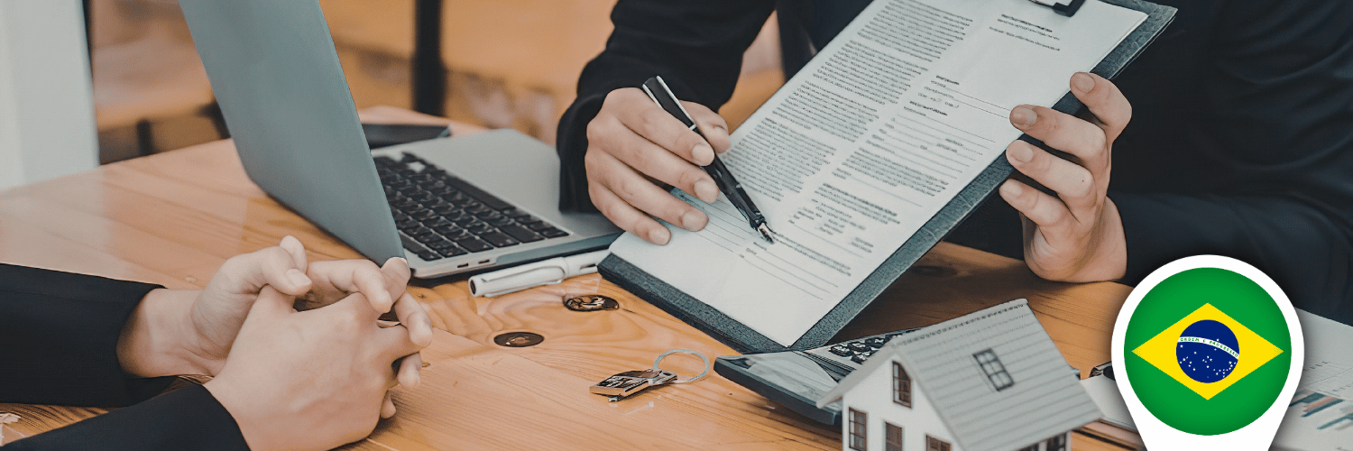 Brazil real estate title registry seller and tax due diligence workflow.
