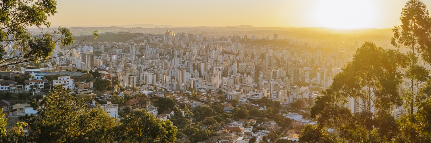Urban development in Belo Horizonte, Brazil, viewed from the surrounding hills