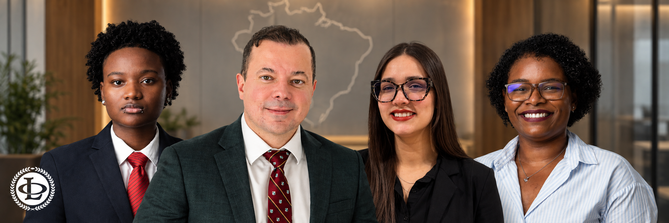 Equipe de imigração da Oliveira Lawyers: Atlas, Luciano, Kerolayne e Vitoria