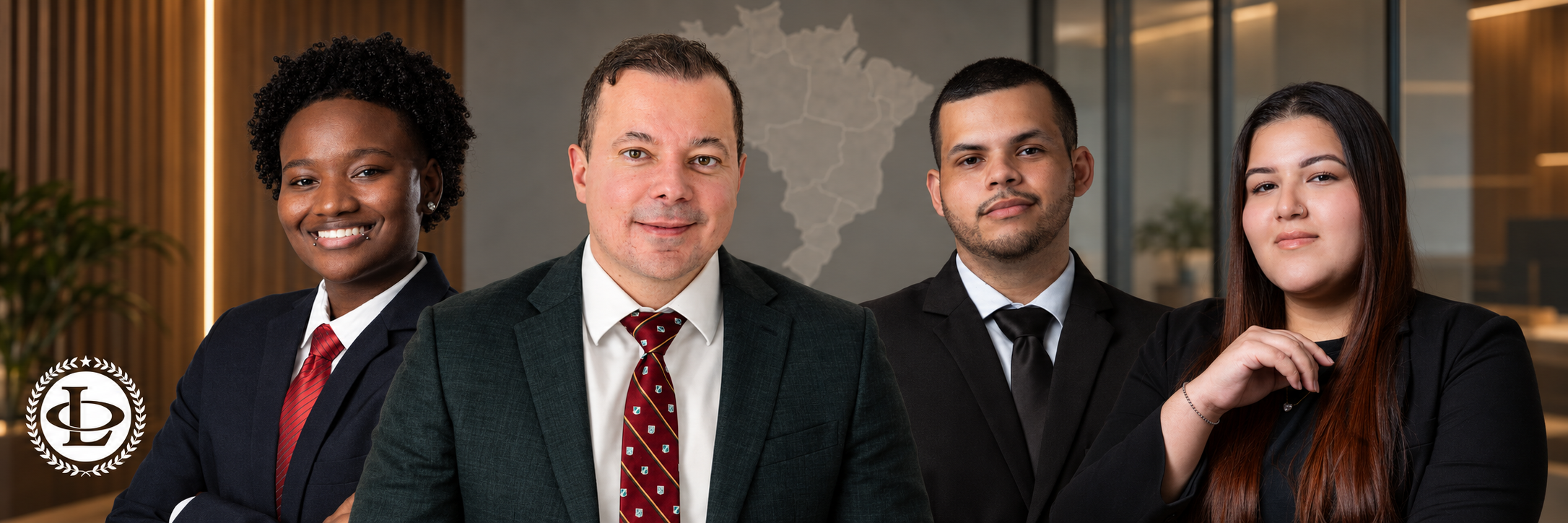 Equipe de imigração da Oliveira Lawyers: Atlas, Luciano, Patrick e Sara
