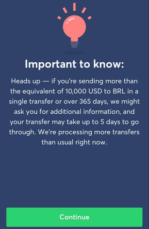 sending money to Brazil using Wise