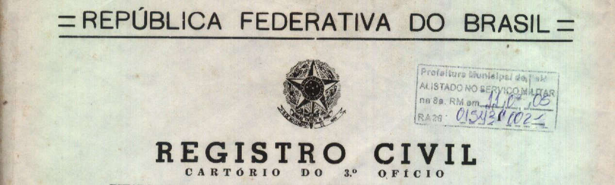 Header of a Brazilian Birth Certificate from the 70s