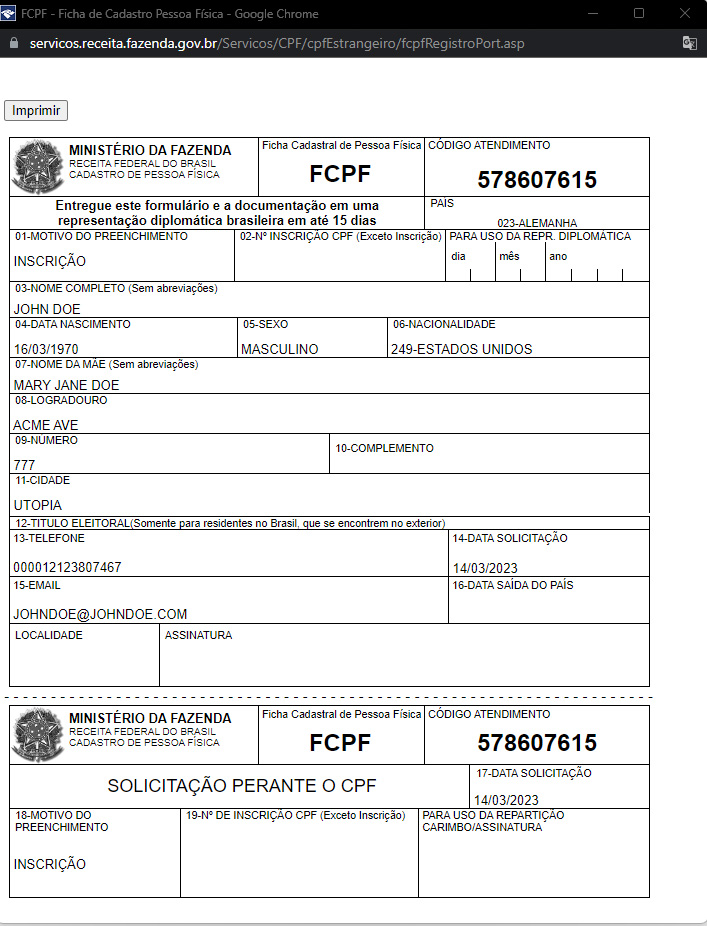 CPF Requirements for Foreigners