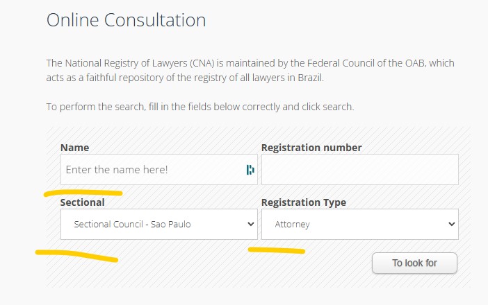 Brazil Attorney Check Credentials in English