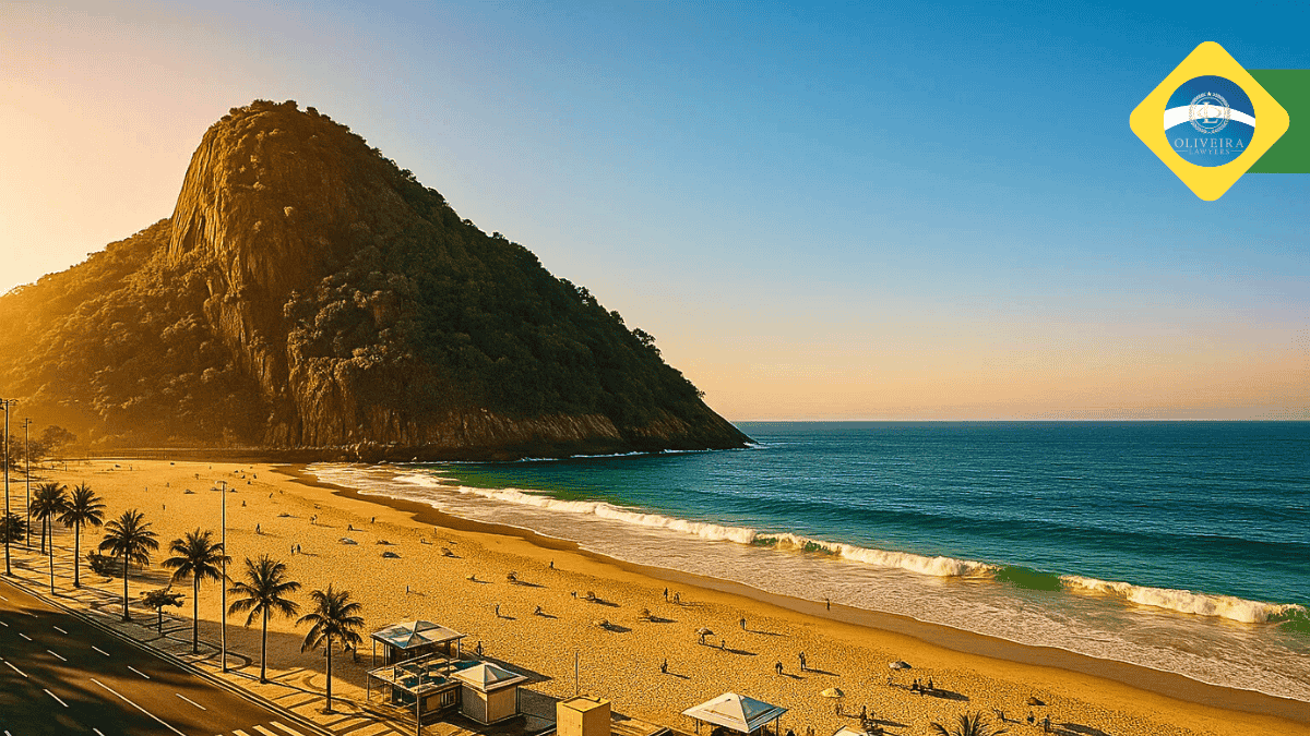 Leme Beach with View of Sugarloaf Mountain, Leme _Rio de Janeiro
