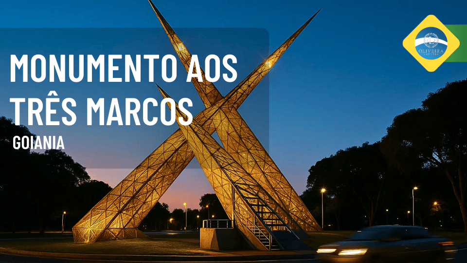 Monumento aos Três Marcos, a well-known city landmark, Goiania_Goiás