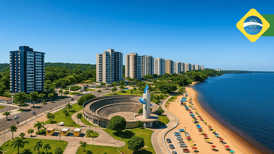 High-rise residential towers along the Ponta Negra waterfront, Manaus_Amazonas