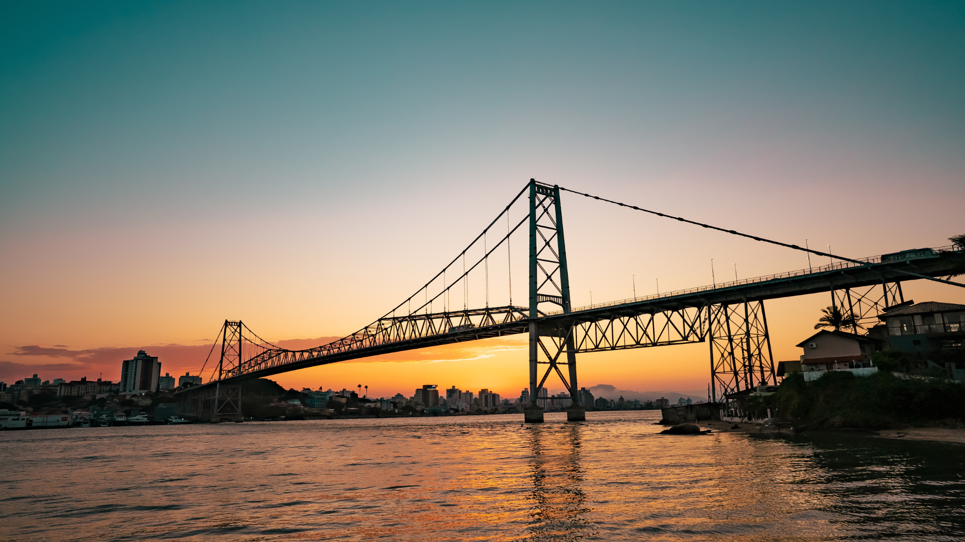Ponte Hercílio Luz, the longest suspension bridge in Brazil _ Photo by_ Merlin Donald