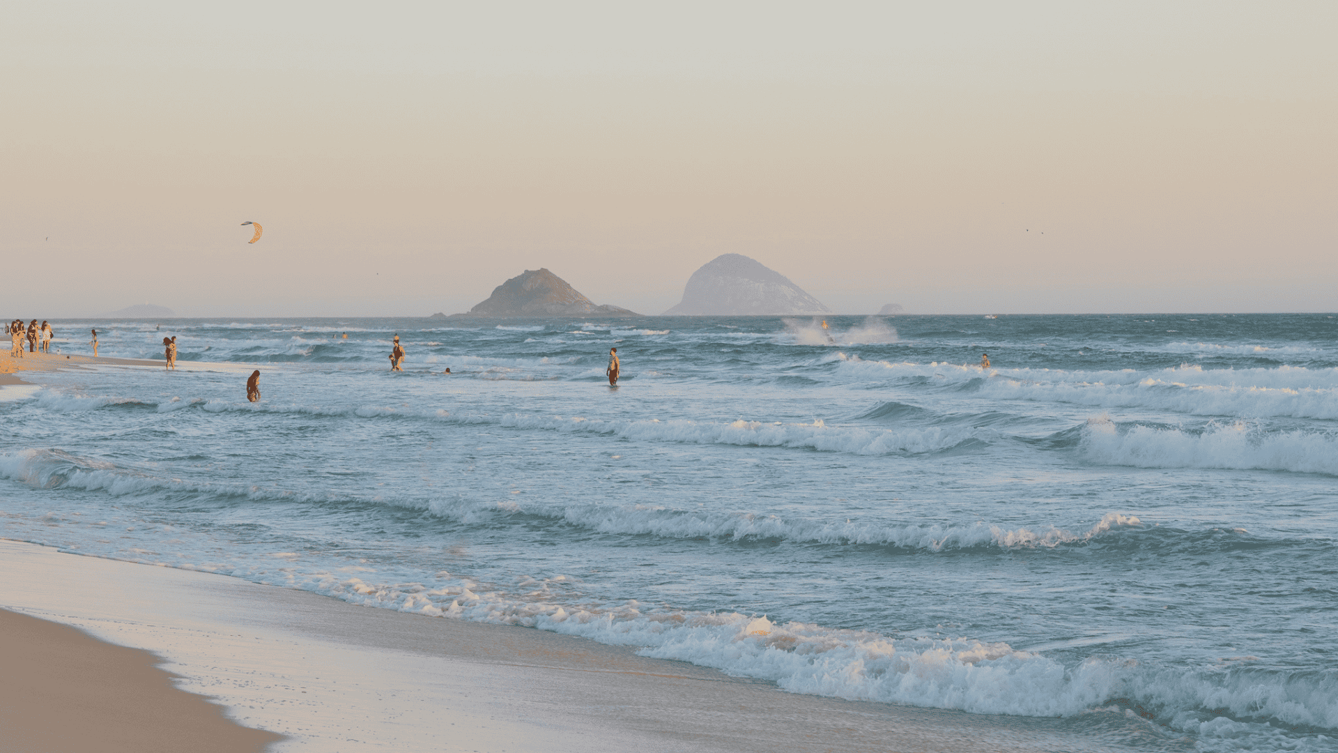 Sunset over Barra da Tijuca beach, in Rio de Janeiro