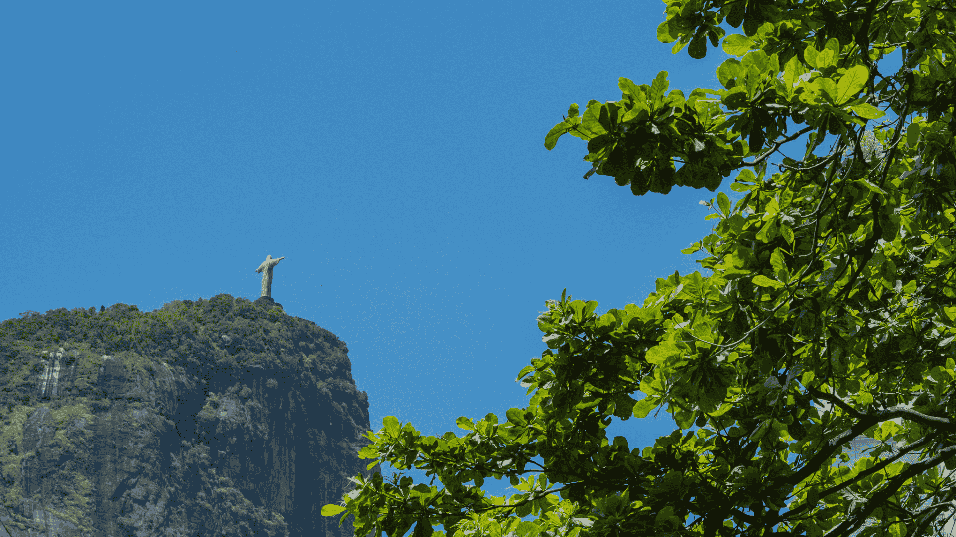Panoramic lagoon and Christ the Redeemer view in Lagoa, Rio de Janeiro